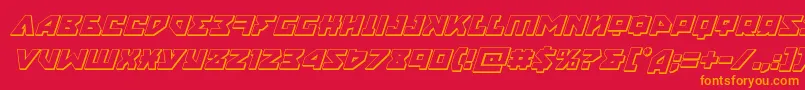 nyet3dital-Schriftart – Orangefarbene Schriften auf rotem Hintergrund