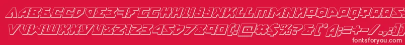 Fonte nyet3dital – fontes rosa em um fundo vermelho