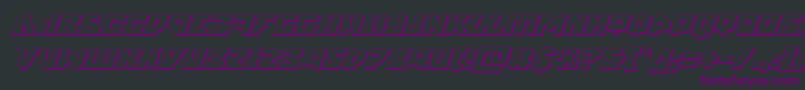 フォントnyet3dital – 黒い背景に紫のフォント