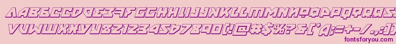フォントnyet3dital – ピンクの背景に紫のフォント