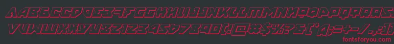 フォントnyet3dital – 黒い背景に赤い文字