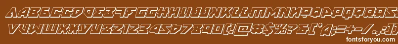 フォントnyet3dital – 茶色の背景に白い文字