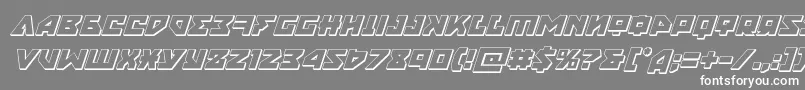 フォントnyet3dital – 灰色の背景に白い文字