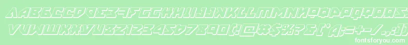 フォントnyet3dital – 緑の背景に白い文字