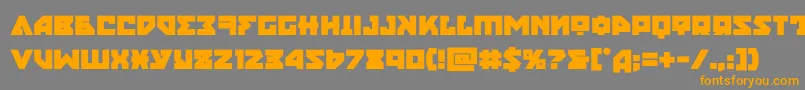 フォントnyetbold – オレンジの文字は灰色の背景にあります。