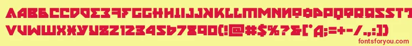 nyetbold-Schriftart – Rote Schriften auf gelbem Hintergrund