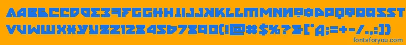 フォントnyetbold – オレンジの背景に青い文字