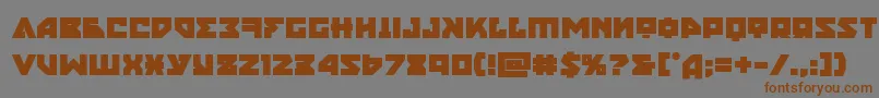 フォントnyetbold – 茶色の文字が灰色の背景にあります。