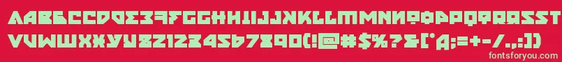 フォントnyetbold – 赤い背景に緑の文字