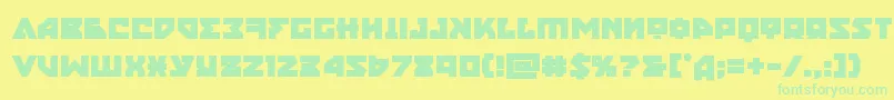 フォントnyetbold – 黄色い背景に緑の文字