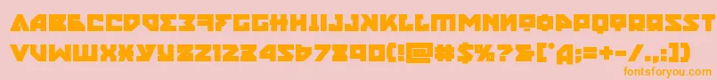 フォントnyetbold – オレンジの文字がピンクの背景にあります。