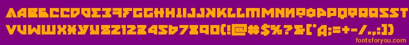 nyetbold-Schriftart – Orangefarbene Schriften auf violettem Hintergrund