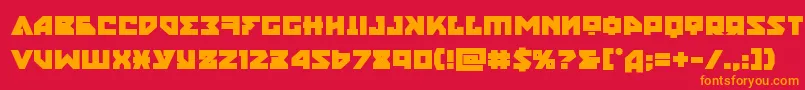 フォントnyetbold – 赤い背景にオレンジの文字