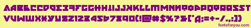 フォントnyetbold – 紫色のフォント、黄色の背景