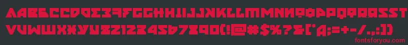 フォントnyetbold – 黒い背景に赤い文字