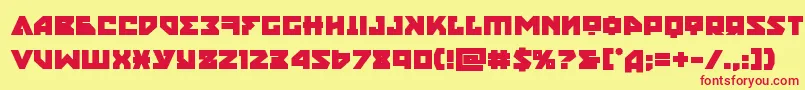 nyetbold-Schriftart – Rote Schriften auf gelbem Hintergrund