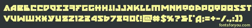 フォントnyetbold – 黒い背景に黄色の文字