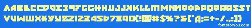 nyetbold-fontti – keltaiset fontit sinisellä taustalla