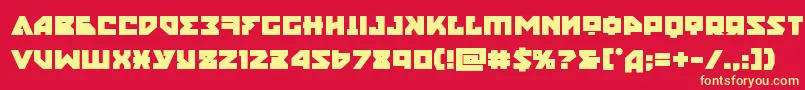 フォントnyetbold – 黄色の文字、赤い背景
