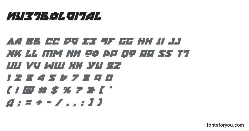 Schriftart Nyetboldital (135838) – Alphabet, Zahlen, spezielle Symbole