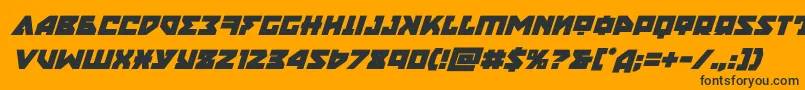 nyetboldital-Schriftart – Schwarze Schriften auf orangefarbenem Hintergrund