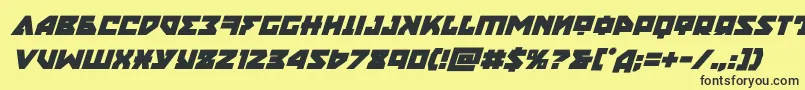 フォントnyetboldital – 黒い文字の黄色い背景