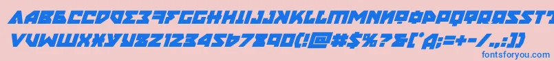 フォントnyetboldital – ピンクの背景に青い文字