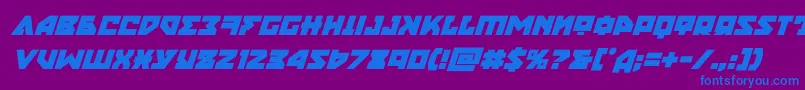 フォントnyetboldital – 紫色の背景に青い文字