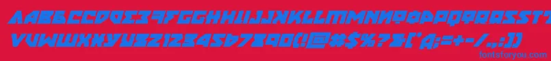 フォントnyetboldital – 赤い背景に青い文字