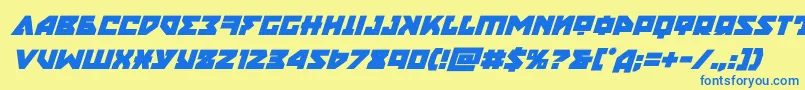 nyetboldital Font – Blue Fonts on Yellow Background