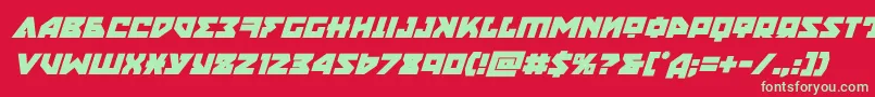 フォントnyetboldital – 赤い背景に緑の文字