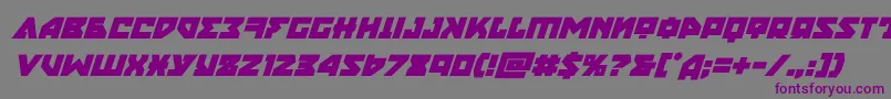フォントnyetboldital – 紫色のフォント、灰色の背景