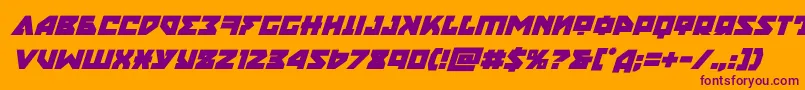 nyetboldital-Schriftart – Violette Schriften auf orangefarbenem Hintergrund