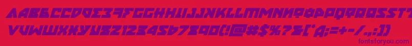 nyetboldital-Schriftart – Violette Schriften auf rotem Hintergrund