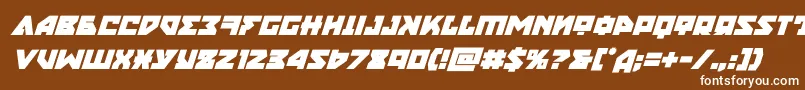 nyetboldital-fontti – valkoiset fontit ruskealla taustalla