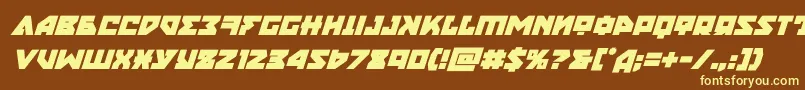nyetboldital-fontti – keltaiset fontit ruskealla taustalla