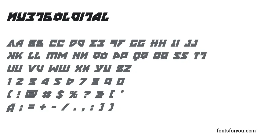 Schriftart Nyetboldital (135839) – Alphabet, Zahlen, spezielle Symbole
