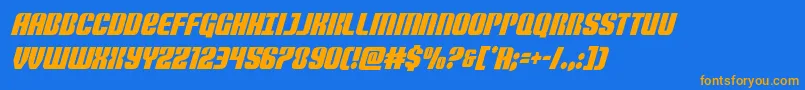 Nightwraithcondital-Schriftart – Orangefarbene Schriften auf blauem Hintergrund