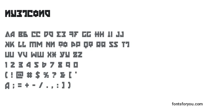 Czcionka Nyetcond (135840) – alfabet, cyfry, specjalne znaki