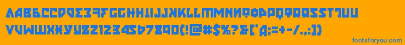 nyetcond-Schriftart – Blaue Schriften auf orangefarbenem Hintergrund
