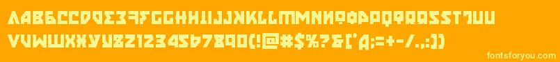 フォントnyetcond – オレンジの背景に黄色の文字