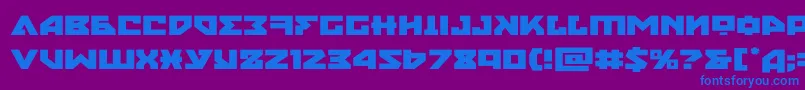 フォントnyetexpand – 紫色の背景に青い文字