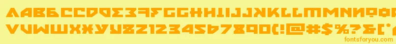nyetexpand-Schriftart – Orangefarbene Schriften auf gelbem Hintergrund