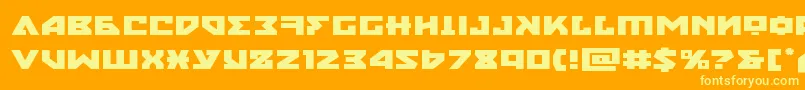 nyetexpand-Schriftart – Gelbe Schriften auf orangefarbenem Hintergrund