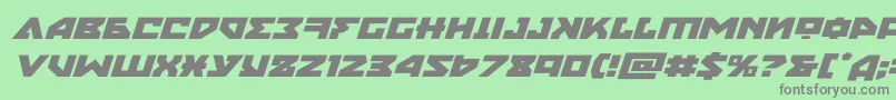 フォントnyetexpandital – 緑の背景に灰色の文字