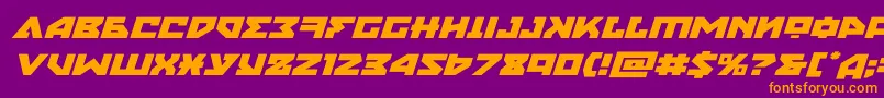 フォントnyetexpandital – 紫色の背景にオレンジのフォント