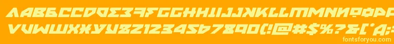 nyetexpandital Font – Yellow Fonts on Orange Background