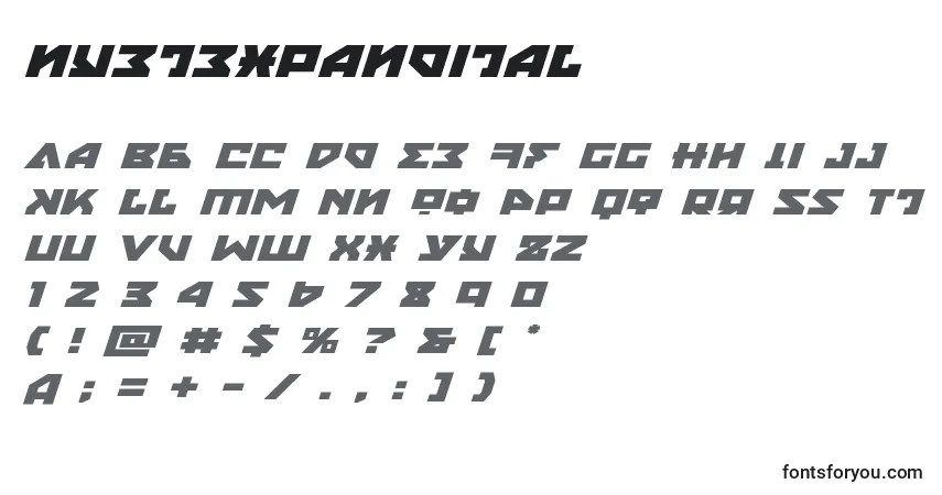 Шрифт Nyetexpandital (135847) – алфавит, цифры, специальные символы