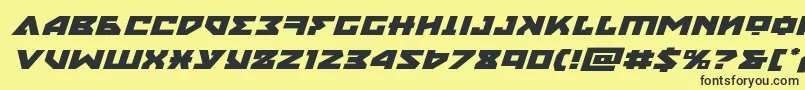 フォントnyetexpandital – 黒い文字の黄色い背景