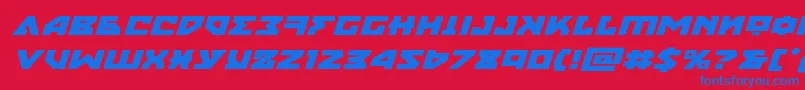 フォントnyetexpandital – 赤い背景に青い文字